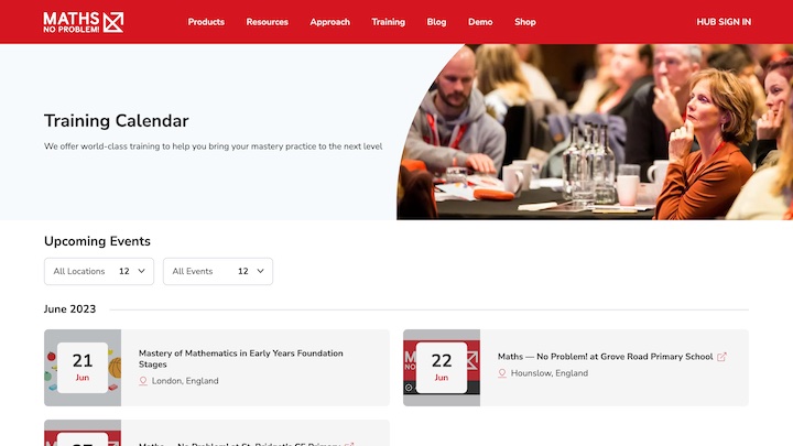 Screenshot of Maths — No Problem! - Events